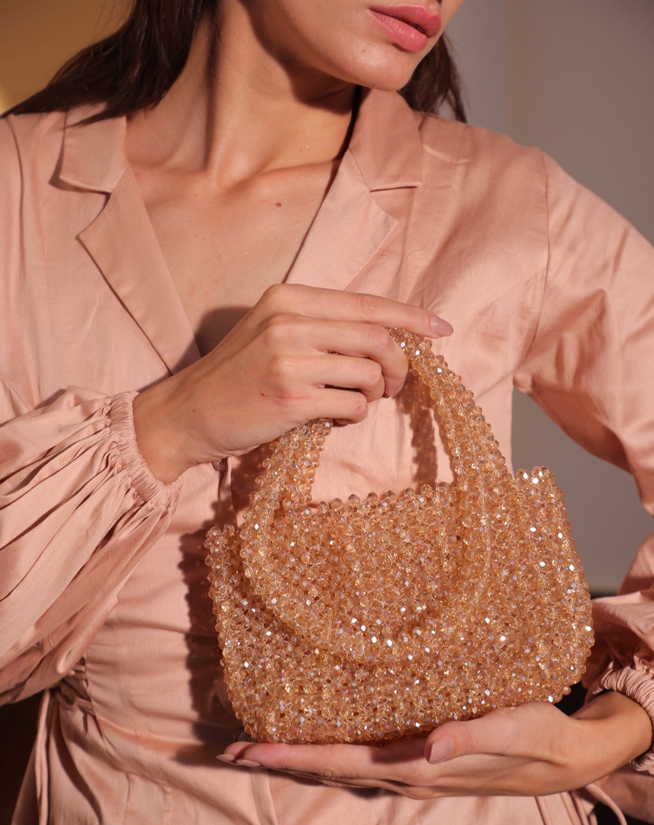 GOLD CRYSTAL BAGGY BAG