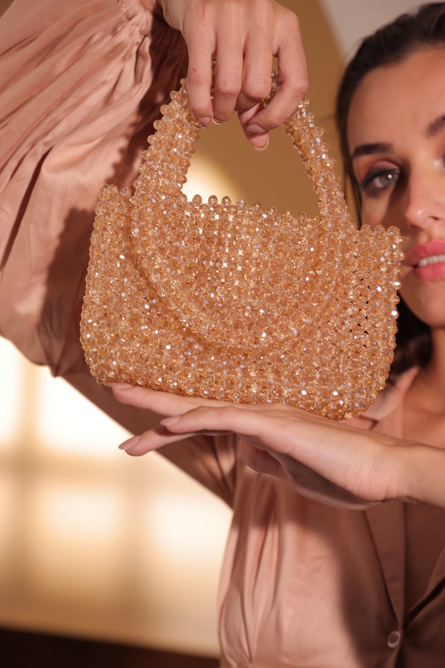 GOLD CRYSTAL BAGGY BAG