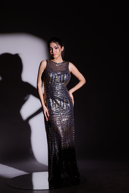 BLINGY BLUES GOWN
