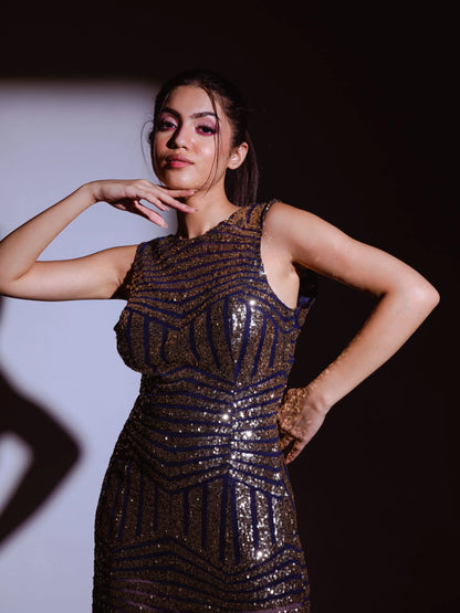 BLINGY BLUES GOWN